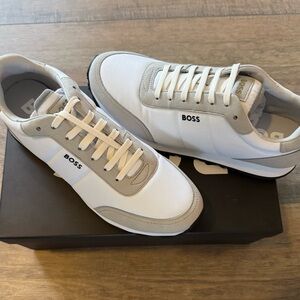 Hugo Boss Men's White and Gray Sneakers